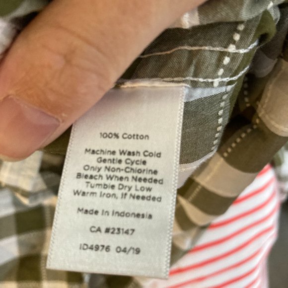 Talbots Women’s Blouse Size Small Petite Cotton Grey Brown Check - Picture 7 of 7